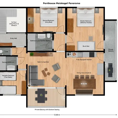 아파트 Panoramic Penthouse 10 Min To Zell Am & Kaprun *
